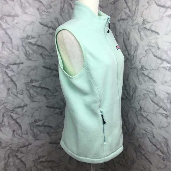 Vineyard Vines Mint Green Fleece Vest - Picture 3 of 10